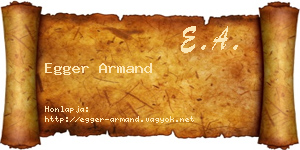 Egger Armand névjegykártya