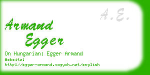armand egger business card